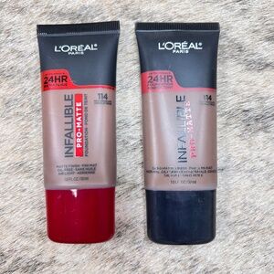 L'Oreal Paris Infallible Pro-Matte Blendable Foundation, 114 Chocolate, 2 pcs